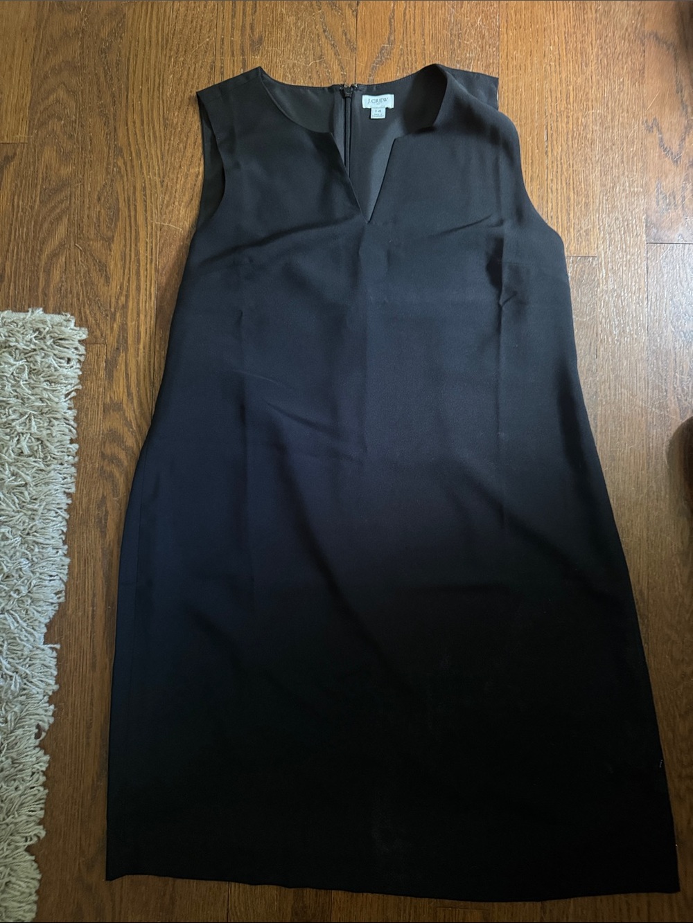 J. Crew Factory Black Sleeveless Midi Dress with V-Notch